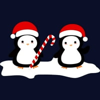 Божиќните пингвини се толку слатки Јуниори Темносина Графичка Маичка-Дизајн Од Страна На Луѓето