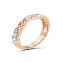 Diamond Club Diamond Rings за жени - Акцент бел дијамантски прстен накит - розово злато над сребрени ленти за жени - ringвонење