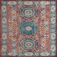 Harper HY60E Марокански црвен апстрактни гроздобер црвен простор килим, 5'3 7'0