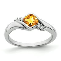 Примарно злато Карат бело злато агтрин и дијамантски прстен