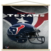Хјустон Тексас-Шлем Ѕид Постер Со Дрвена Магнетна Рамка, 22.375 34