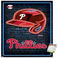 Филаделфија Филис-Неонски Шлем Ѕид Постер, 22.375 34