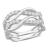 Miabella Women's'sims 1- Carat T.G.W. Кубна цирконија прстенеста прстен во среброто од сребро