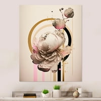 DesignArt Beige и Pink Poon Flowers HyperRealistic I Canvas wallидна уметност