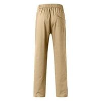 pxiakgy менс памук плус големина џеб чипка цврсти панталони панталони целокупната жолта + 5xl
