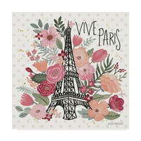 Трговска марка ликовна уметност 'Париз цвета iii' платно уметност од Лора Маршал