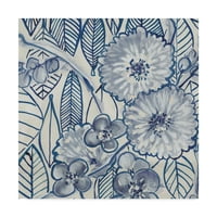 Трговска марка ликовна уметност „Индиго лисја и флорали“ платно уметност од Мариета Коен уметност и дизајн