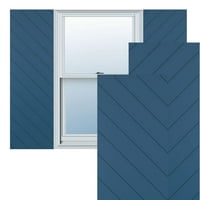 Ekena Millwork 12 W 66 H TRUE FIT PVC Diagonal Slat модерен стил фиксирани монтирани ролетни, Sojourn Blue