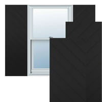 Ekena Millwork 18 W 62 H TRUE FIT PVC Diagonal Slat модерен стил фиксирани монтирани ролетни, црна
