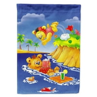 Каролини Богатства АФ0240ЧФ Плишани Мечиња Знаме За Пливање И Нуркање Платно Големина На Куќа Голема, разнобојна