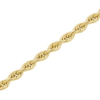Brilliance Fine Jewelry 10k жолто злато полиран ѓердан од ланец на јаже, 22 “