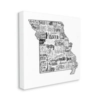 СТУПЕЛ ИНДУСТРИИ Различни типографија Градови Мисури Државна графичка уметничка галерија завиткана од платно печатење wallидна