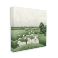 Студената индустрија стадо овци во зелени ридови илустрации илустрација платно дизајн на wallидна уметност од холихокс уметност, 17 17