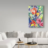 Трговска марка ликовна уметност „Тропска градина портокалова и розова“ платно уметност од Кајена Бланка